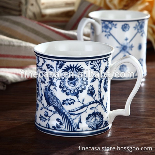 12OZ Elegant New Bone China Bulk Light Blue Coffee Mug of Blue Dream